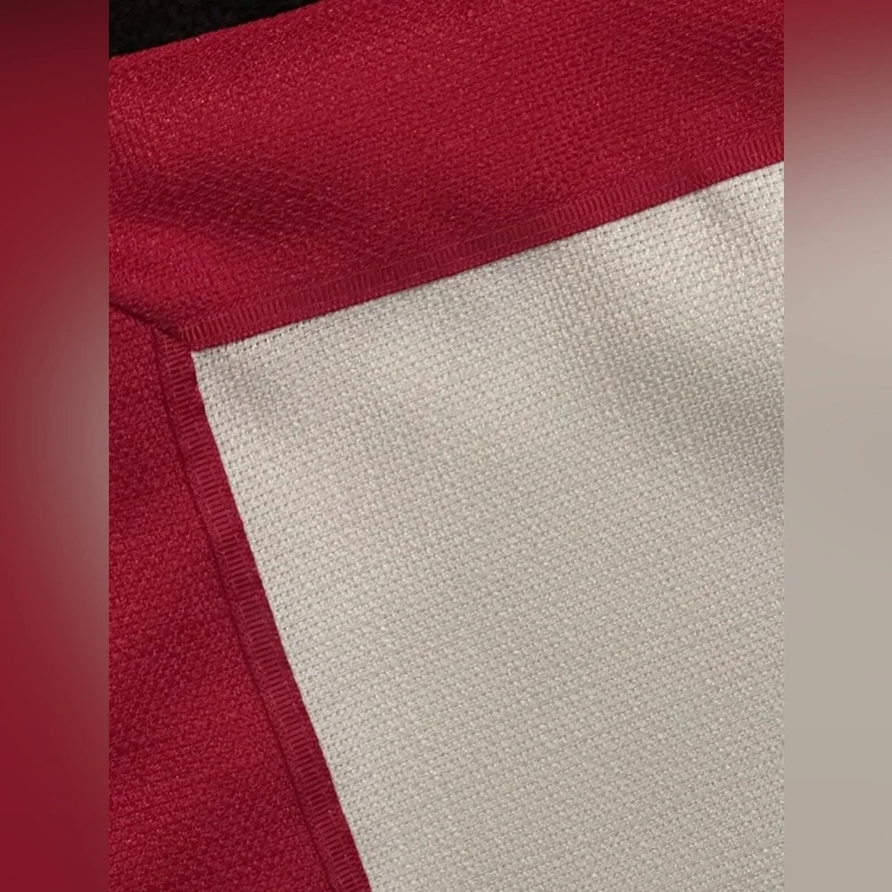 WATERFORD SET OF 4 PLACEMATS CRYSTAL CO. LUXURY WHITE W RED BORDER CLARI…